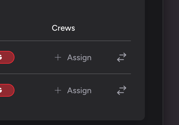 Screenshot: A job row in the jobs table with the merge icon button (two inward-pointing arrows) visible in the rightmost column, with the Merge tooltip showing on hover