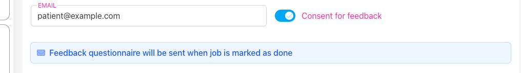 The Consent for feedback toggle switched on with the blue feedback warning message