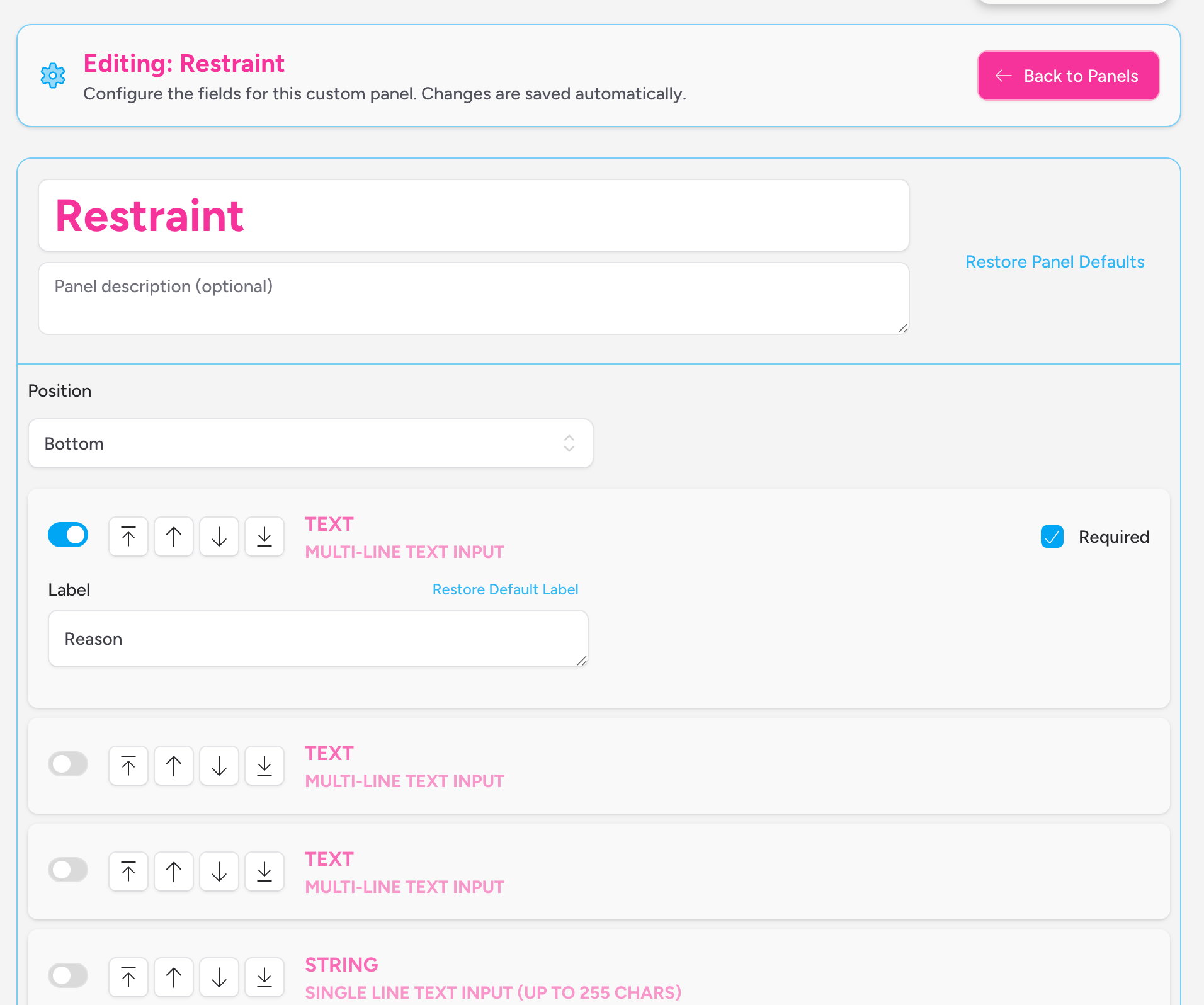 Screenshot: An active panel card showing the panel name, description, creation date, and Edit and Archive buttons