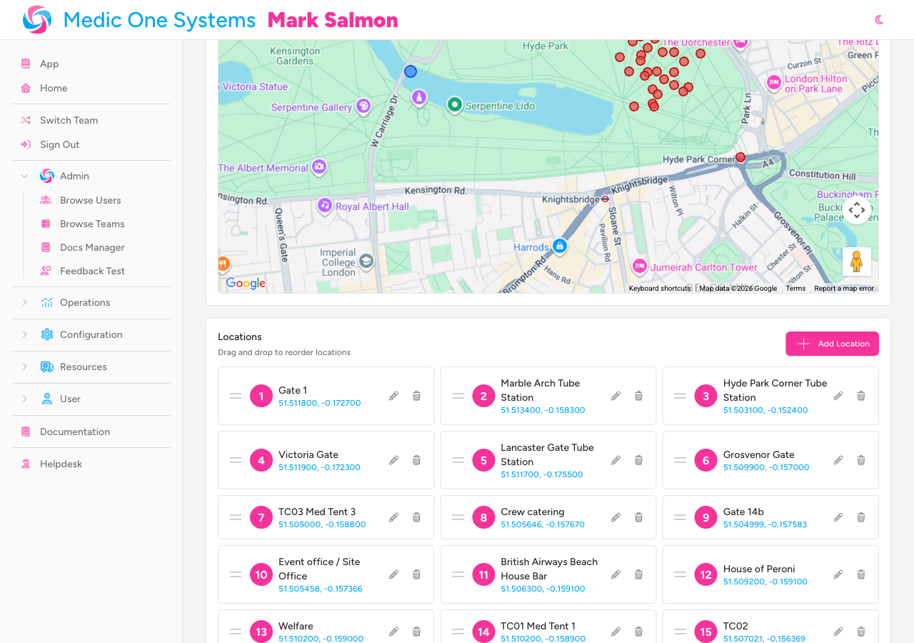 Screenshot: The Locations panel header showing the "Locations" heading, the "Drag and drop to reorder locations" hint text, and the "Add Location" button on the right.